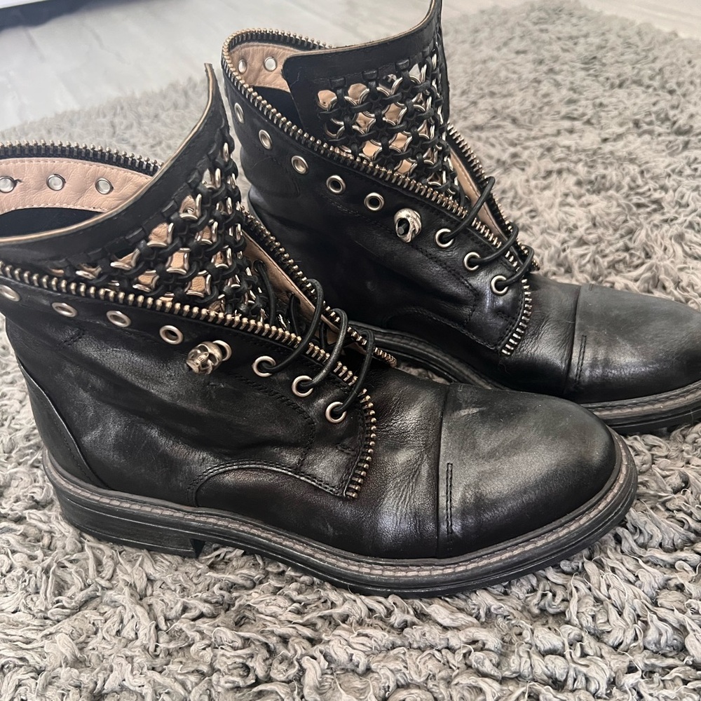 Black Studded Ankle Boots